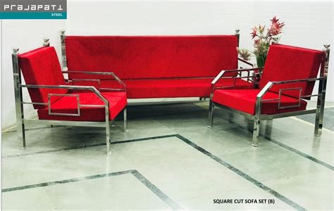 Standard Polished Seater Stainless Steel Sofa Set For Home At