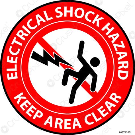 Floor Sign Electrical Shock Hazard - Keep Area Clear - stock vector