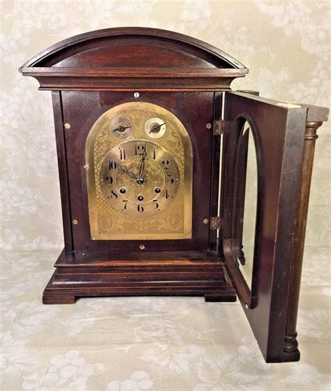 Antique Gustav Becker Bracket Clock Westminster Chimes Runs Strikes