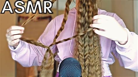 ASMR Taking Out Brushing Tiny Braids In My Very Long Hair Relaxing