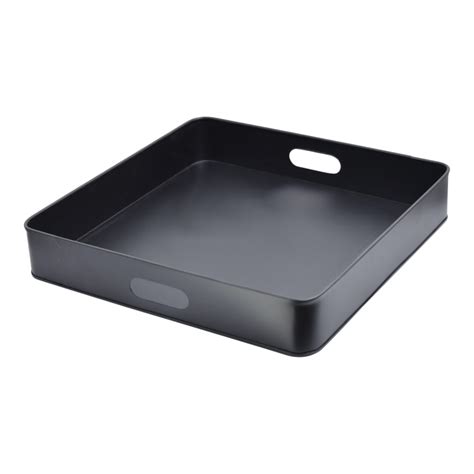 Serviertablett Aus Metall 7x40x40 Cm Schwarz Maisons Du Monde