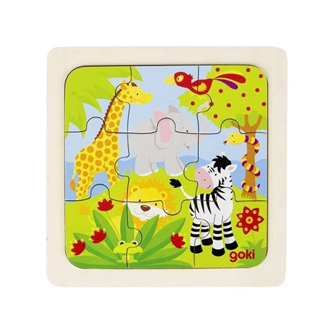 Puzzle enfant en bois jungle 9 pièces La Magie des Automates