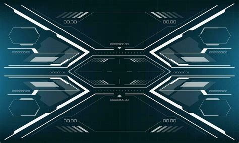 HUD Sci Fi Interface Screen View White Geometric On Blue Design Virtual