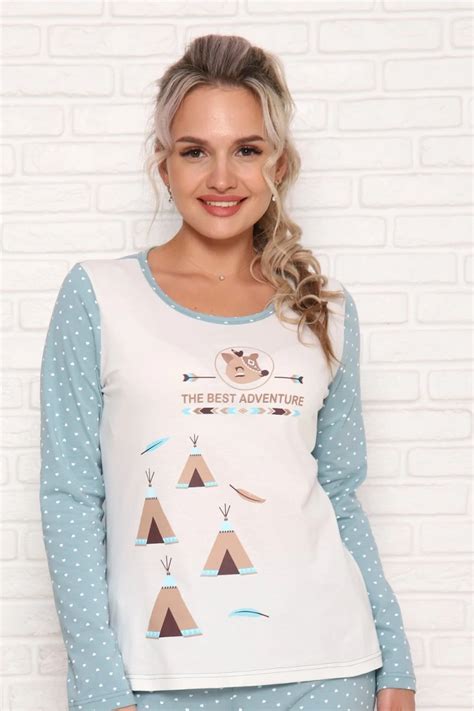 Пижама с брюками 57130 (сердечко-мята) Пижама 57130 за 1 087 ₽ купить в ...