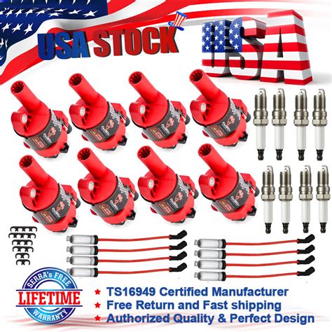 8 Set Ignition Coil Spark Plug Wire For Chevy Silverado 1500 Gmc Tahoe Uf414 Ebay