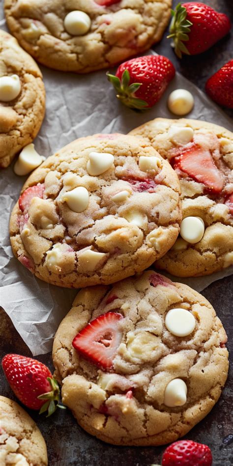 Strawberry And White Chocolate Chip Cookies Recipe