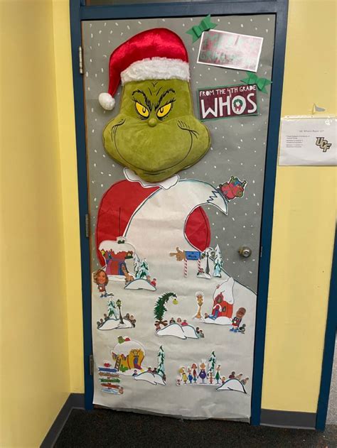 Grinch Classroom Door Christmas Door Decorations Classroom Christmas