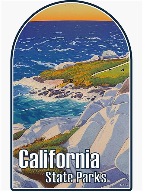 California State Parks Illustration Sticker For Sale By Dzzt Redbubble