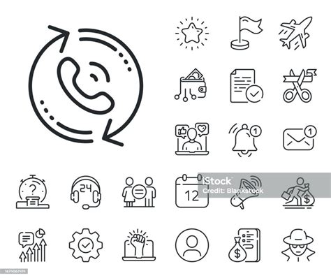 Call Center Service Line Icon Recall Support Sign Salaryman Gender Equality And Alert Bell