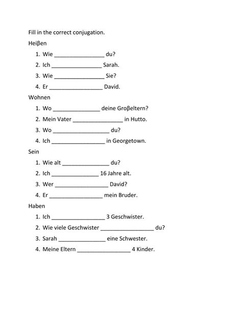 Conjugate Haben Sein Regular Verbs Worksheet Live 45 Off