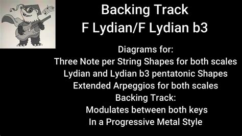 Backing Track In F Lydian F Lydian B Lydian Diminished W Scale And