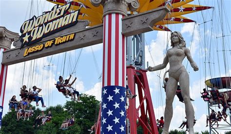 Wonder Woman Lasso Of Truth Ride Is A New Extreme Swing Ride At Six Flags America Photograph