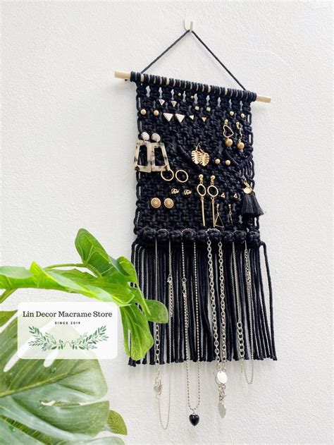 Macrame Earring Holder Earring Organizer Tapestry Display Etsy