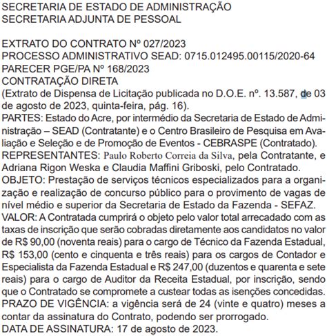 Cebraspe é contratado como banca do novo concurso Sefaz AC