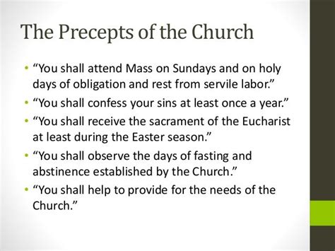 Precepts Of The Church