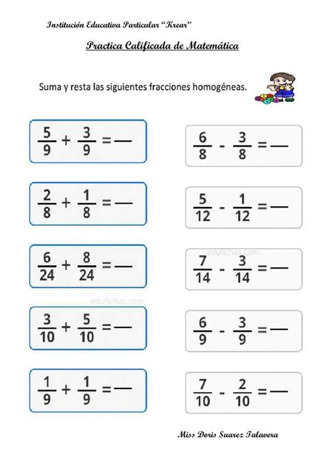 Addition Of Homogeneous Fractions Worksheet