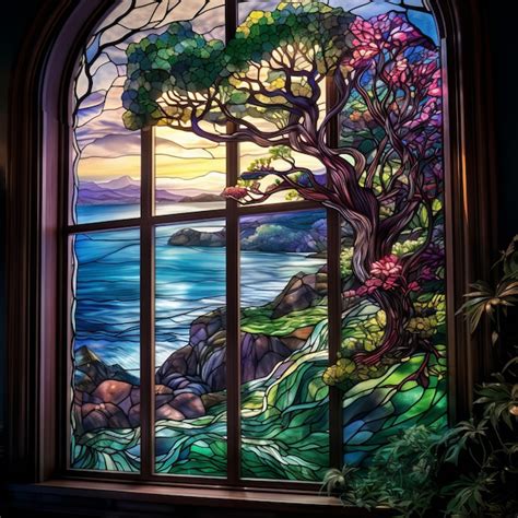 Premium Photo Socotra Dreams Stunning Stained Glass In A Southern North Carolina Mansion Set