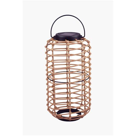 Nouveau Rattan Solar Lantern Warm White Mitre