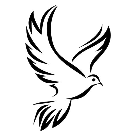 Dove Silhouette Vector Illustration Premium AI Generated Vector