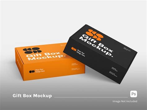 Premium PSD Two Realistic Gift Boxes Isolated Mockup