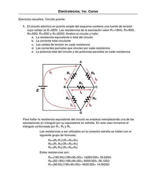 Ejercicios Resueltos Circuito Puente Corrientes Y Tensiones Descargar Gratis Pdf