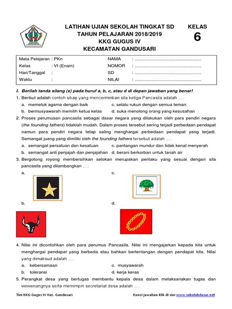 Prediksi Soal Ujian Sekolah Pkn Kelas 6 2019 Ahli Soal