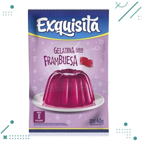 Gelatina Exquisita Frambuesa Caja De 15 Sobres X40gr 600gr El