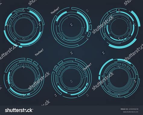 Futuristic Abstract Hud Circle Technology Elements Stock Vector Royalty Free 2259359239