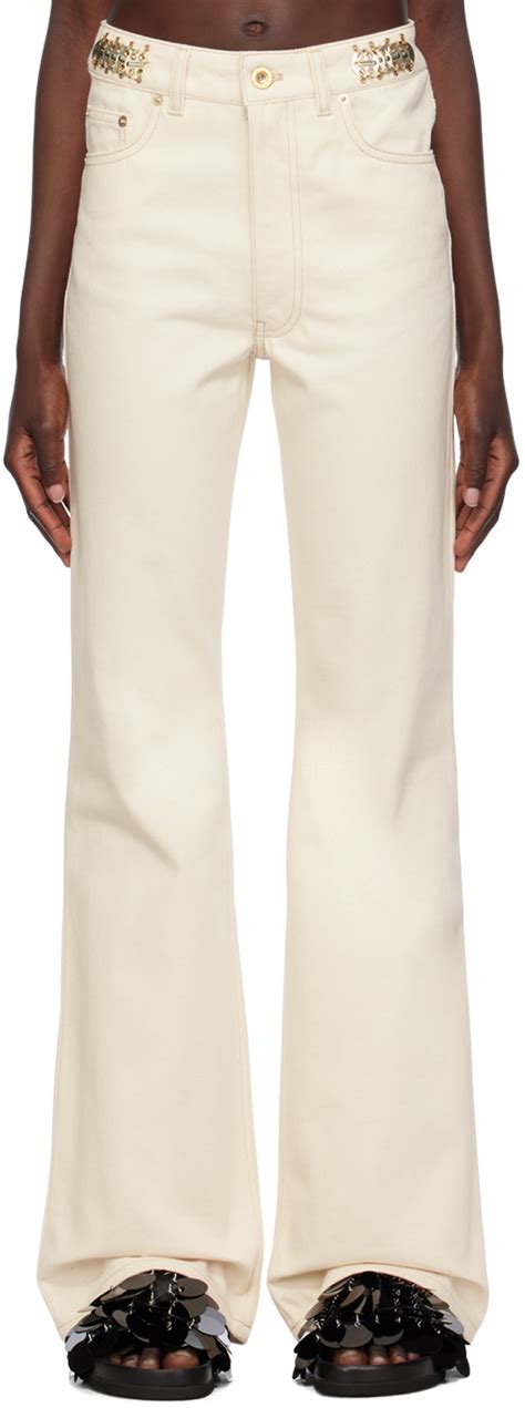 Off White Flared Jeans By Rabanne On Sale