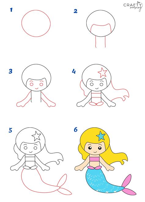 easy mermaid drawing 12