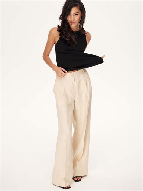 Брюки-палаццо льняные