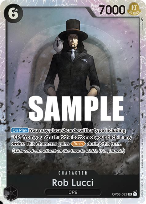 OP03 092 Rob Lucci Super Rare One Piece TCG Card OP03 Pillars Of