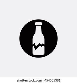 Silhouette Broken Bottle On White Background Stock Vector (Royalty Free ...