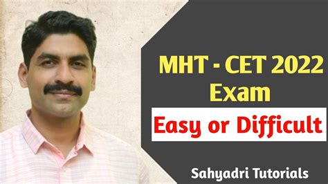 MHT CET 2022 Exam Easy Or Difficult Sahyadri Tutorials YouTube