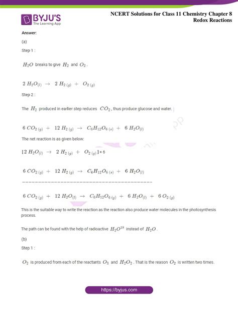 NCERT Solutions For Class 11 Chemistry Chapter 8 Redox Reactions