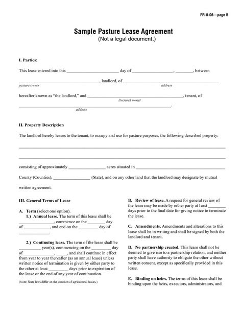 Farm Land Lease Agreement Template Sfiveband