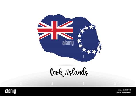 Cook Islands Country Flag Inside Country Border Map Design Suitable For