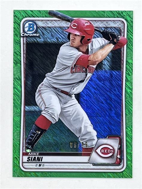 Bowman Chrome Prospects Green Shimmer Refractor Bcp Mike