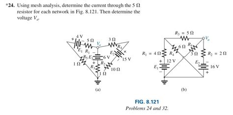 Solved 24 Using Mesh Analysis Determine The Current