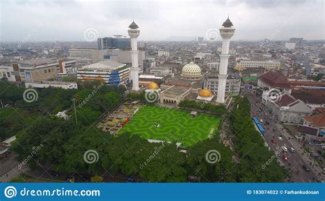 Aerial View of the Masjid Raya Bandung or Grand Mosque of Bandung in the Month of Ramadan Stock ...