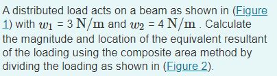 Solved A Distributed Load Acts On A Beam As Shown In Figure 1