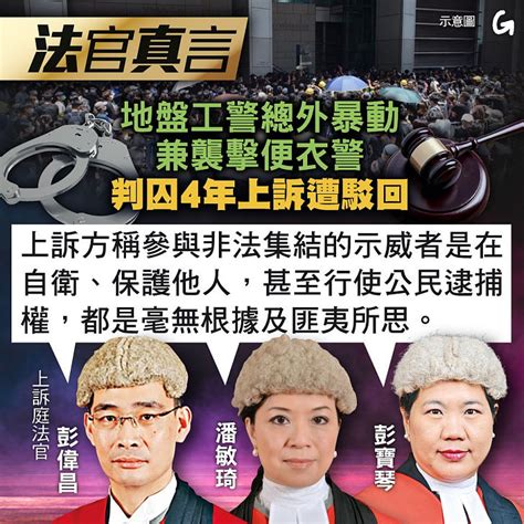 【今日網圖】法官真言：地盤工警總外暴動兼襲擊便衣警 判囚4年上訴遭駁回 港人花生 港人講地