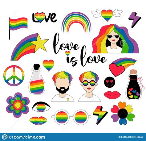 Symbols Of Lgbt Rainbow Pride Loop Ribbon Vector Illustration