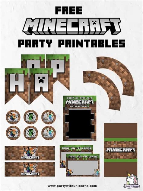 Minecraft Party Printable Food Labels