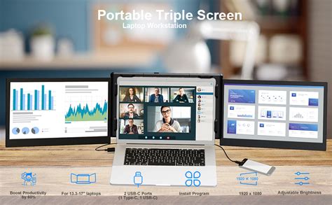 Triple Portable Monitor For Laptopfagomfer Ofiyaa P2 Pro 133 Laptop