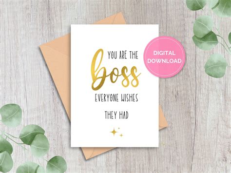 PRINTABLE Boss's Day Card | Happy Boss Day From Us | Boss Day Card