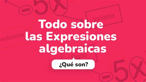 Las Expresiones Algebraicas Tipos Con Ejemplos