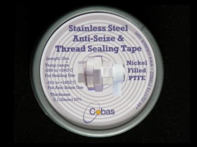 Stainless Steel Anti Seize Thread Sealing Tape Cobas Uk Ltd Ptfe