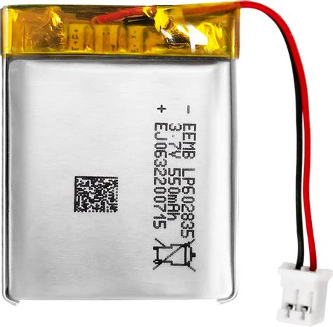 Amazon EEMBリチウムポリマー電池3 7 V 550 mAh 602835 Lipo充電可能電池パック付きJSTコネクタ 購入前に