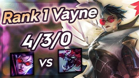 Vayne Vs Cho Gath Challenger Gameplay Rank 1 Vayne YouTube